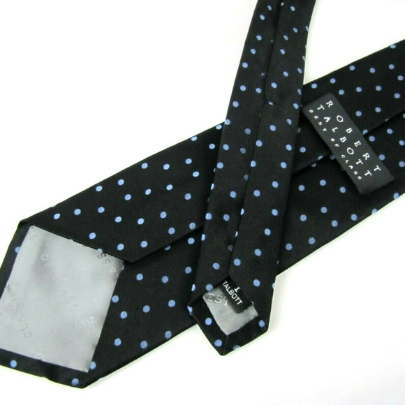 ROBERT TALBOTT Tie Dark Midnight Blue Polka Dot - Picture 4 of 8